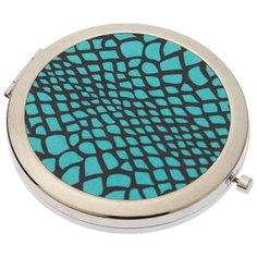 Зеркало косметическое карманное Dewal Beauty Дикая природа голубая рептилия