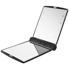 Зеркало косметическое карманное Lucia LM23 с подсветкой черный