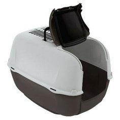 Туалет-домик для кошек Ferplast Prima Cabrio 52.5х39.5х38 см коричневый/белый 1 шт.