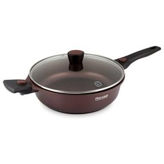 Сотейник Rondell Kortado RDA-971, 28 см, с крышкой, съемная ручка, кофейно-коричневый