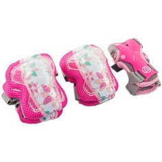 Комплект защиты Larsen P10 Flower, р. M, серо-розовый