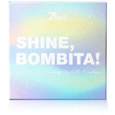 7DAYS Палетка мерцающих теней Shine, Bombita!