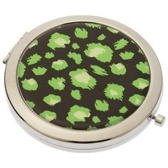 Зеркало косметическое карманное Dewal Beauty Дикая природа зелёный гепард