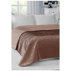 Покрывало DeNASTIA Палермо (цветы), 200 x 240 см, коричневый