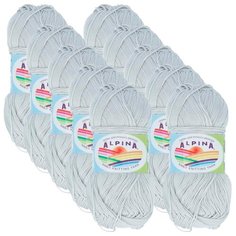 Пряжа Alpina Xenia, 100 % хлопок, 50 г, 240 м, 10 шт., №053 серый