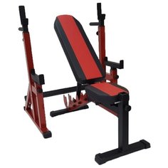 Комплект SportLim Скамья и стойка Orion 100442/100451 черный/красный