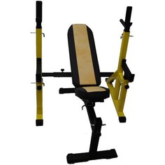 Комплект SportLim Скамья и стойка Orion 100442/100451 черный/желтый