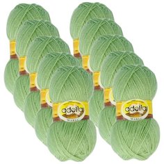 Пряжа Adelia Maria, 100 % акрил, 50 г, 227 м, 10 шт., №16 бл.зеленый