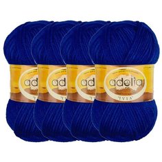 Пряжа Adelia Ivia, 100 % акрил, 62 г, 150 м, 4 шт., №449 синий