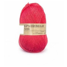 Пряжа Пехорка Крапивная, цвет красный мак, 5 мотков