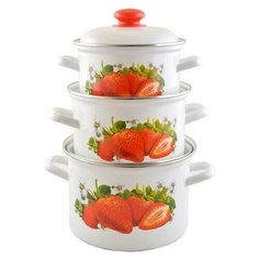 Набор посуды Лысьва 124АП2 4 Сочная клубника Лысьвенские эмали