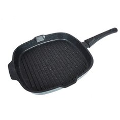 Сковорода-ГРИЛЬ Kukmara сгкгг280а литая 28*28см съемная ручка АП, Granit ultra blue