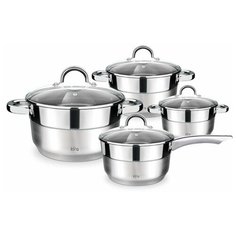 Набор посуды LARA серия AURORA 8 пр. кастр. 2.0+3.8+6.3+2.0л индукц. 9-ти ступ. капс. дно LR02-113