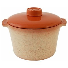 Кастрюля 0,5л CreamStone с ручками и крышкой Ломоносовская Керамика