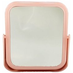 Зеркало косметическое Простые решения настольное двухстороннее с увеличением, розовое