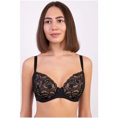 Бюстгальтер MILAVITSA, размер 70E, черный с нюдом