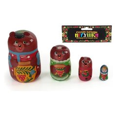 Матрёшка "Три медведя" (4 персоны) Русские народные игрушки