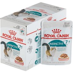 Влажный корм для пожилых кошек Royal Canin Instinctive +7, профилактика МКБ, мясное ассорти 12 шт. х 85 г (кусочки в соусе)