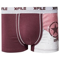 X-File Трусы боксеры Star с профилированным гульфиком, размер 6-XXL, bordeaux
