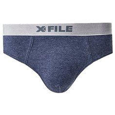 X-File Трусы слипы Argento с профилированным гульфиком, размер 4-L, blu melange
