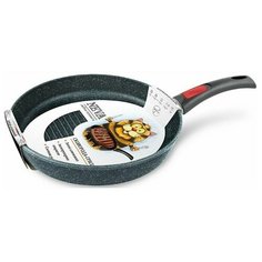 Сковорода-гриль NEVA by InHome "Granite" универсальная толстостенная с антипригарным покрытием и съемной ручкой 24 см Нева