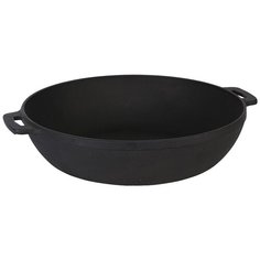 Сковорода жаровня чугунная МАЙСТЕРНЯ 280х60мм с литыми ручками-ушками, цвет чёрный Maysternya