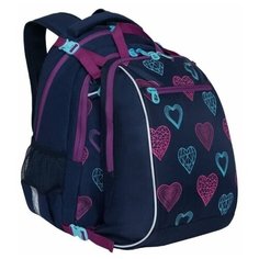Рюкзак школьный Grizzly с пристегивающимся мешком RG-064-1, для девочек, синий
