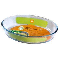 Форма для запекания овальная 30,3 х 21,3 х 6,5 см, 2,4 л, стекло МФК