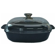 Жаровня квадратная VICTORIA DIAMOND INDUCTION для всех типов плит, стеклянная крышка, 28х28см