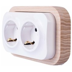 Двойная рамка для открытой проводки для двойной розетки Legrand Quteo, ясень Na Brevno