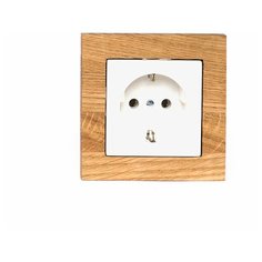 Одиночная деревянная рамка для розетки/выключателя ABB Basic 55 светлый дуб Na Brevno