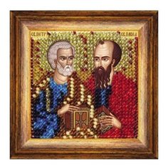 Набор для вышивания бисером "Святые Апостолы Петр и Павел", 6,5x6,5 см Вышивальная Мозаика