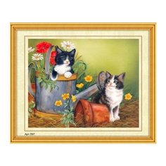 Набор для вышивания бисером "Котята в саду", 35x45 см