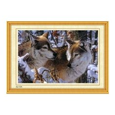 Набор для вышивания бисером "Волчья пара", 35x45 см Рыжий кот