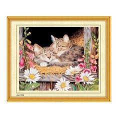 Набор для вышивания бисером "Спящие котята", 35x45 см