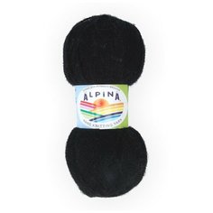 Пряжа Alpina "KLEMENT" 80% альпака, 20% мериносовая шерсть №02 ЧЕРНЫЙ - 4 мотка по 50 г