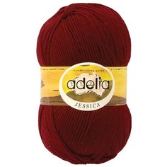 Пряжа Adelia "JESSICA" 67% шерсть, 33% полиэстер №07 бордовый - 5 мотков по 100 г