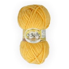 Пряжа Adelia "BENNY" 100% шерсть №752 жёлтый - 5 мотков по 100 г