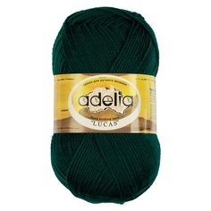 Пряжа Adelia "LUCAS" 70% шерсть, 30% акрил №20 т.зеленый - 5 мотков по 100 г