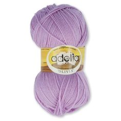 Пряжа Adelia "OLIVIA" 60% акрил, 40% шерсть №13 св.фиолетовый - 5 мотков по 100 г