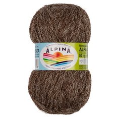 Пряжа Alpina "ALPACA TRENZA" 90% альпака, 10% полиамид №15 серый-коричневый - 4 мотка по 50 г