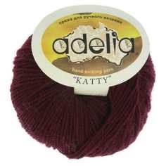 Пряжа Adelia "KATTY" 100% шерсть №08 бордовый - 10 мотков по 50 г