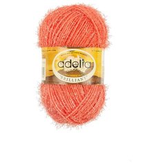 Пряжа Adelia "BRILLIANT" 100% полиэстер №41 коралловый - 10 мотков по 50 г