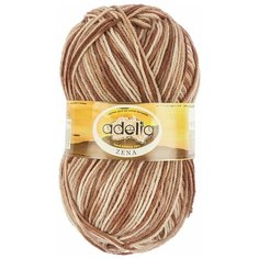 Пряжа Adelia "ZENA" 100% акрил №90 бежевый-коричневый-красно-коричневый - 5 мотков по 100 г