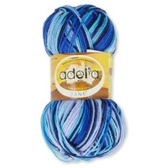Пряжа Adelia "JANE" 100% акрил №14 бл.голубой-яр.голубой-синий - 10 мотков по 50 г