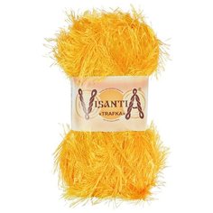 Пряжа Visantia "TRAFKA" 100% полиэстер №0075 т.желтый - 5 мотков по 100 гр