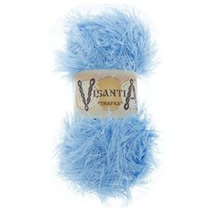 Пряжа Visantia "TRAFKA" 100% полиэстер №0007 голубой - 5 мотков по 100 гр