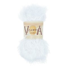 Пряжа Visantia "KUZU" 70% полиэстер, 30% нейлон №01 БЕЛЫЙ - 5 мотков по 100 гр