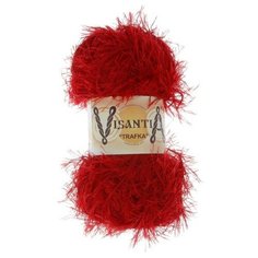 Пряжа Visantia "TRAFKA" 100% полиэстер №0024 т.красный - 5 мотков по 100 гр