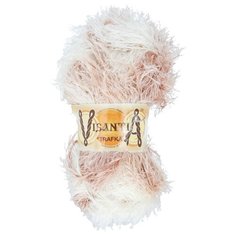 Пряжа Visantia "TRAFKA" меланжевая 100% полиэстер №1127 белый/бежевый/коричн. - 5 мотков по 100 гр